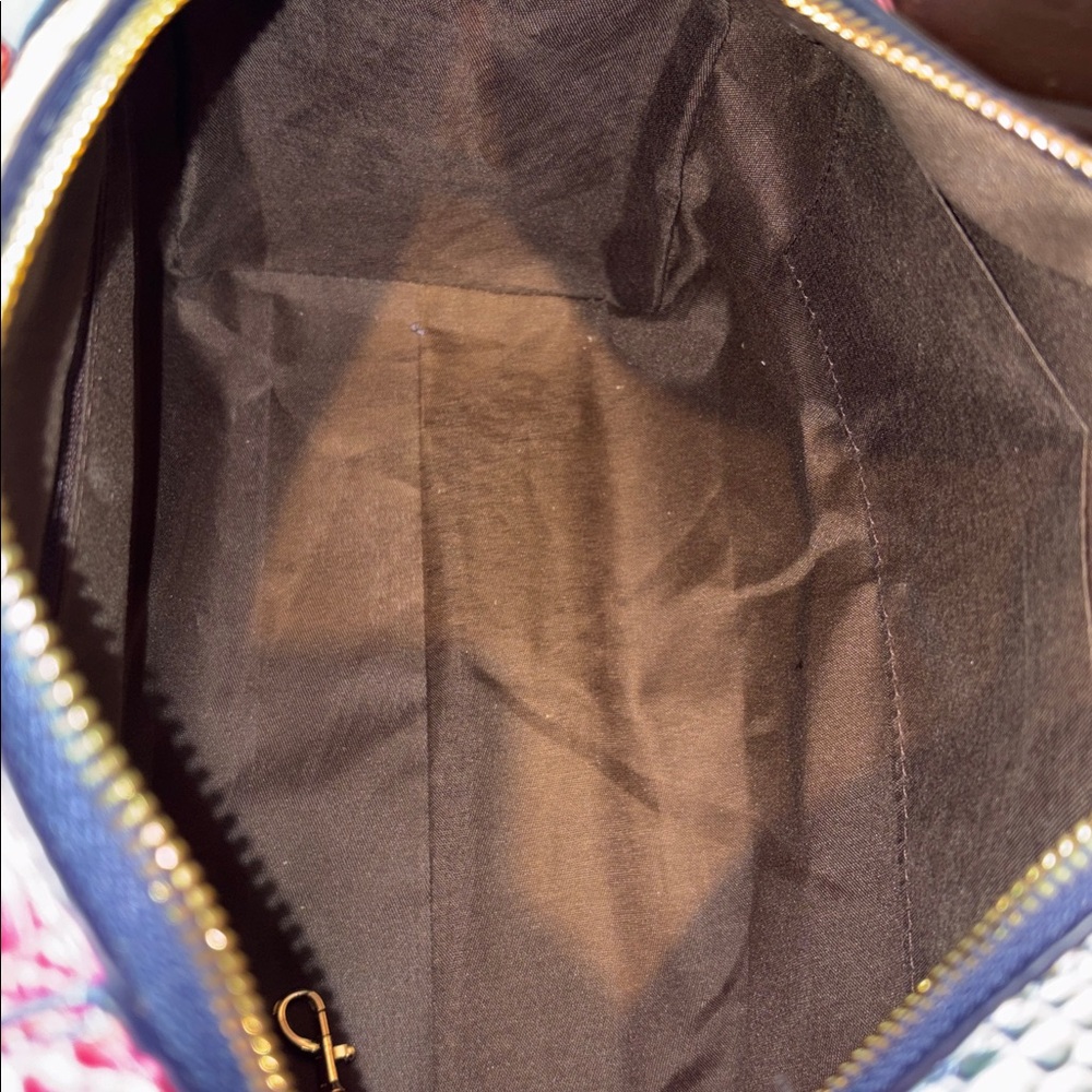 Croc Embossed Multicolor Satchel crossbody/ shoulder bag  Pink Gold Blue /goldto - Picture 17 of 17